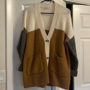 Madewell Color Blocked Boyfriend Cardigan